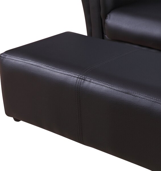 HOMCOM 2 Seater Toddler Chair Kids Twin Sofa Childrens Double Seat Chair Furniture Armchair Boys Girls Couch w/ Footstool (Black) Aosom UK