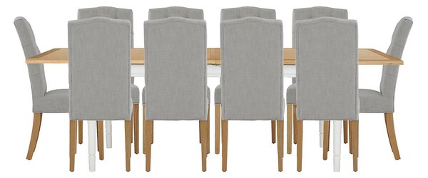 Westcott Extending Dining Table and 10 Alloway Chairs - Grey