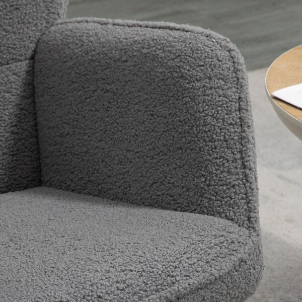 HOMCOM Wingback Rocking Chair for Nursing, Berber Fleece Nursery Glider Rocker, Modern Armchair for Living Room, Dark Grey Aosom UK