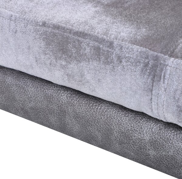 PawHut Dog Sofa Bed for Small-Sized Dogs, Elevated Pet Chair with PU Cover, Soft Cushion, Cat Couch Lounger with Anti-slip Legs - Grey