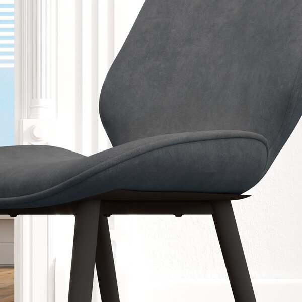 HOMCOM Velvet Dining Chairs with Metal Legs, Cosy Seating, Set of 2 Kitchen Chairs for Dining & Living Room, Grey Aosom UK