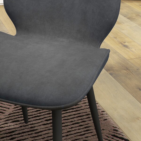 HOMCOM Velvet Dining Chairs with Metal Legs, Cosy Seating, Set of 2 Kitchen Chairs for Dining & Living Room, Grey Aosom UK