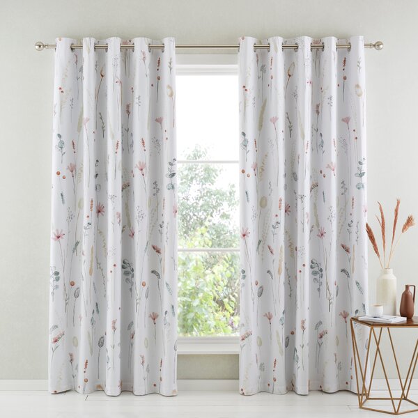 Dried Flowers Blackout Eyelet Curtains