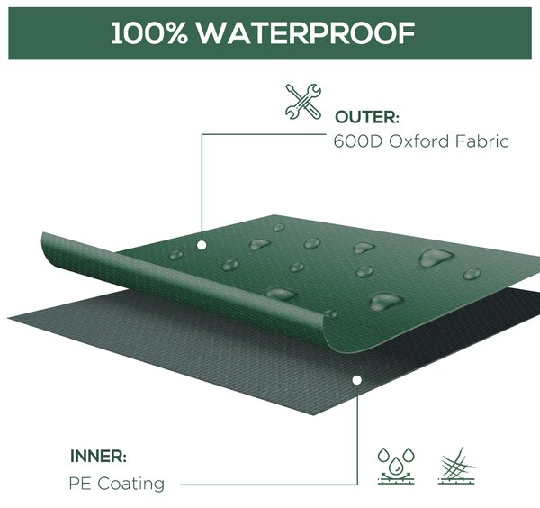 Outsunny Rattan Furniture Protector: Cube-Shaped UV & Rain Guard for Garden Wicker, 135x135x75cm, Outdoor Furniture Cover Aosom UK