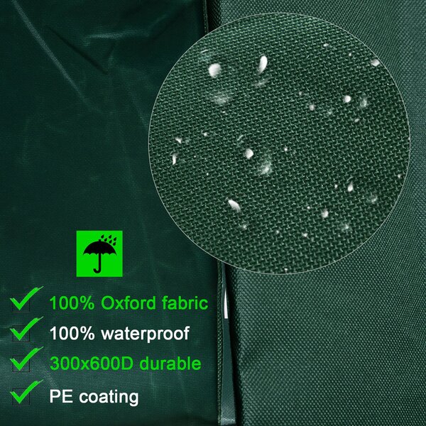 Outsunny 600D Garden Furniture Cover Outdoor Garden Rattan Furniture Protection Oxford Set Cover Waterproof Anti-UV Green 205x145x70cm Aosom UK