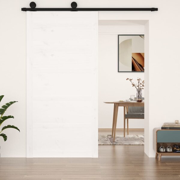 Barn Door White 100x1.8x204.5 cm Solid Wood Pine