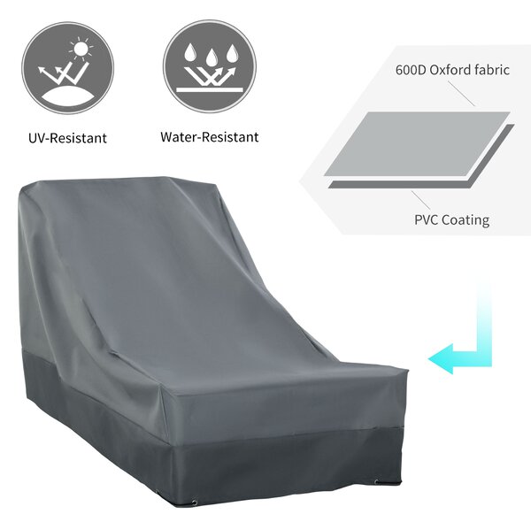 Outsunny Patio Furniture Cover, Rectangular Chair Protection, Water UV Resistant, 600D Oxford Fabric, 200 x 86 x 82 cm Aosom UK