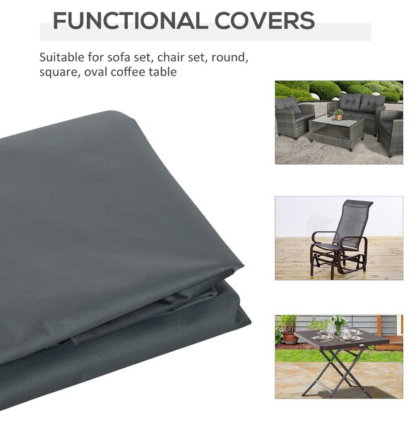 Outsunny Patio Furniture Cover, Rectangular Chair Protection, Water UV Resistant, 600D Oxford Fabric, 200 x 86 x 82 cm Aosom UK