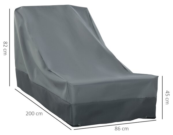 Outsunny Patio Furniture Cover, Rectangular Chair Protection, Water UV Resistant, 600D Oxford Fabric, 200 x 86 x 82 cm Aosom UK