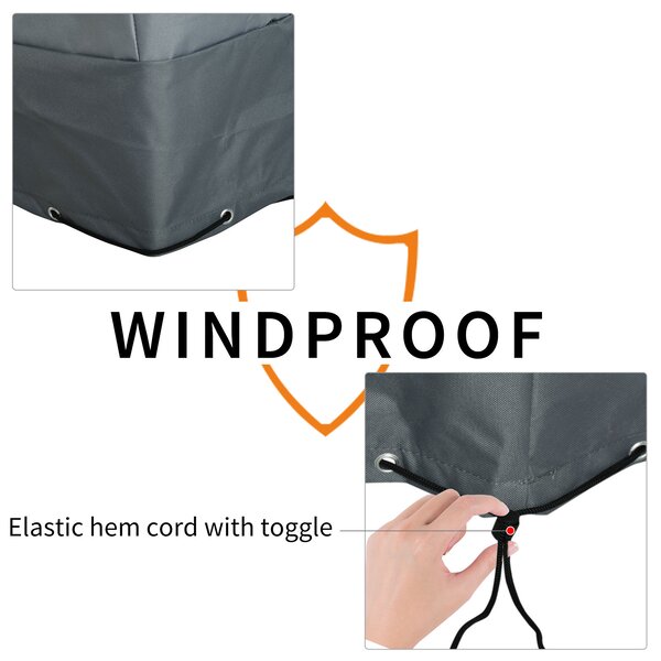 Outsunny Patio Furniture Cover, Rectangular Chair Protection, Water UV Resistant, 600D Oxford Fabric, 200 x 86 x 82 cm Aosom UK