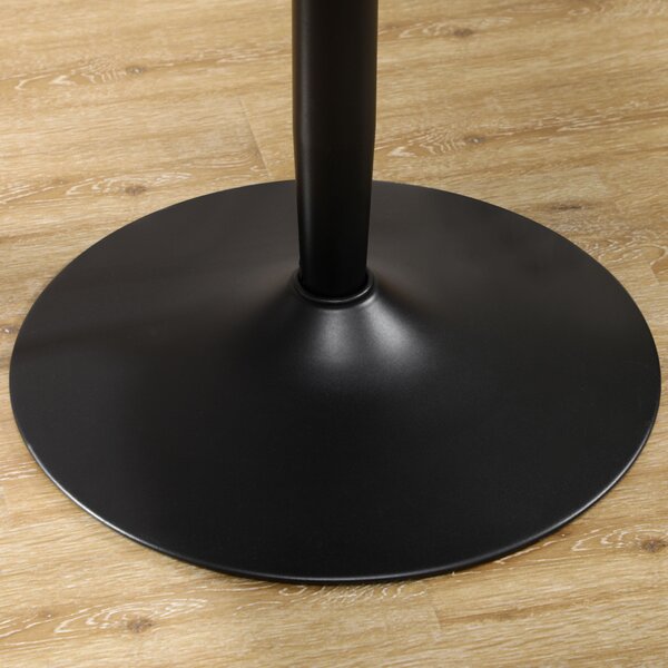HOMCOM Round Dining Table with Steel Base, Non-slip Foot Pad, Compact Size Modern Dining Table for Kitchen, Dining Room, Black Aosom UK