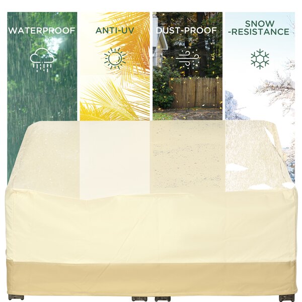 Outsunny Outdoor Furniture Cover for 3 Seat Rattan Chair, Waterproof 600D Oxford Cloth, 152 x 87 x 58-79 cm Aosom UK
