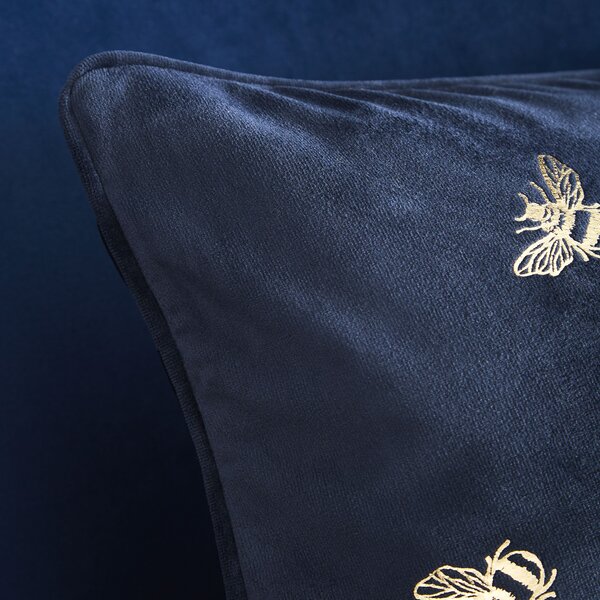 Golden Bee Navy Cushion