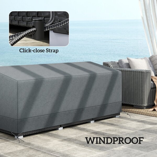 Outsunny Rectangular Patio Furniture Cover for 3 Seater Sofa Set, Water UV Resistant Protection 600D Oxford Fabric Cover, 190x72x76cm Aosom UK