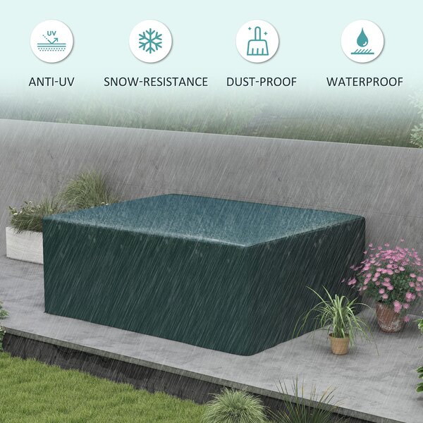Outsunny Large Patio Set Cover Outdoor Garden Furniture Protection Cover Protector Waterproof Anti-UV Green 235 x 190 x 90 cm