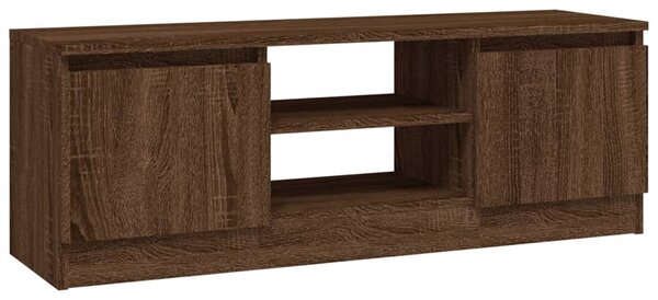 TV Cabinet with Door Brown Oak 102x30x36 cm