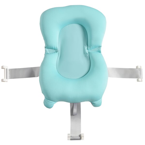 HOMCOM Foldable Baby Bath Tub, Ergonomic, Secure, Non-Slip, Portable with Infant Cushion, for 0-3 Years, Green Aosom UK
