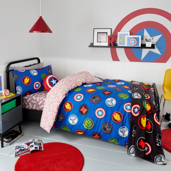 Marvel Logo Duvet Cover and Pillowcase Set