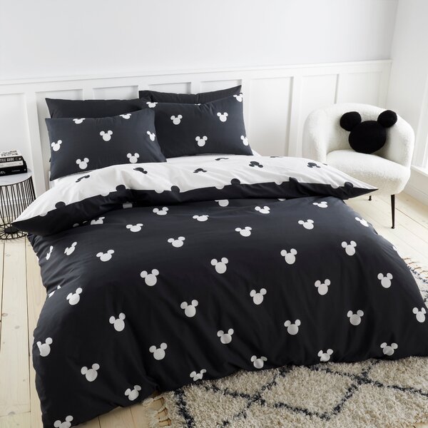 Disney Mickey Mouse Mono Duvet Cover and Pillowcase Set