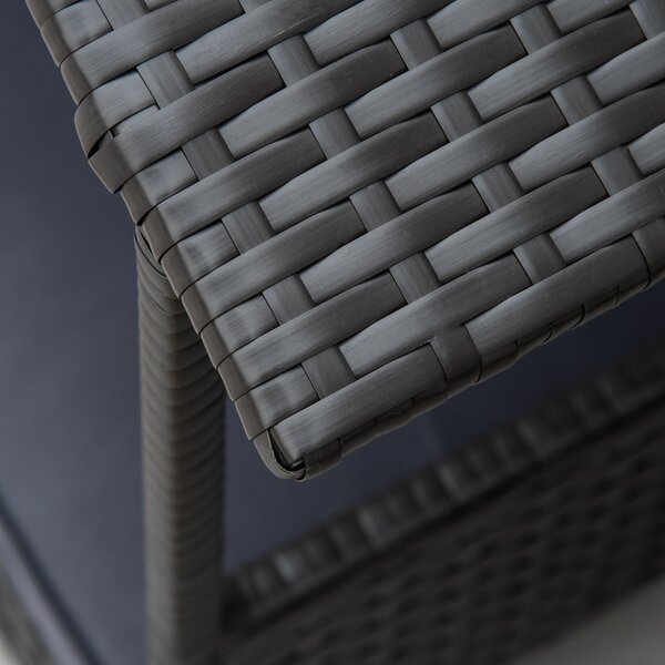 PawHut Rattan Dog House, Elevated Wicker Pet Bed Lounge with Removable Cushion and Canopy, for Small and Medium Dogs, 98 x 69 x 73cm - Grey Aosom UK