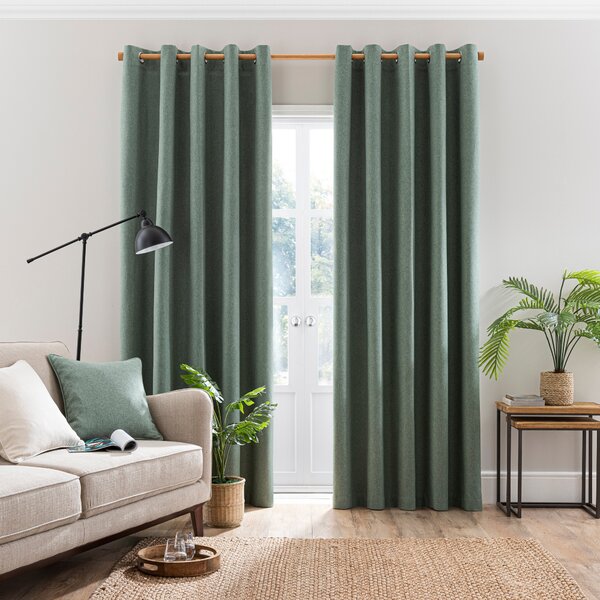 Luna Brushed Blackout Eyelet Curtains