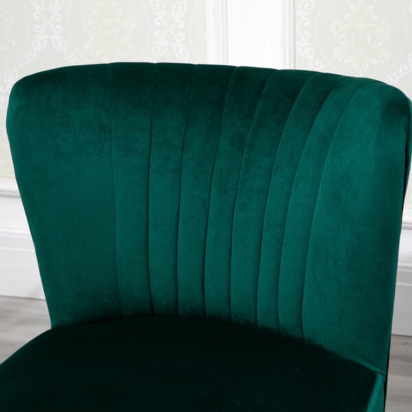 Modern Accent Chair, Fabric Living Room HOMCOM Chair with Rubber Wood Legs and Thick Padding, Green Aosom UK