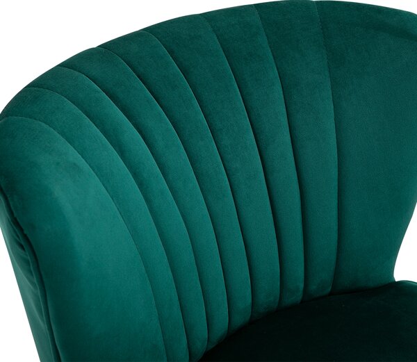 Modern Accent Chair, Fabric Living Room HOMCOM Chair with Rubber Wood Legs and Thick Padding, Green Aosom UK