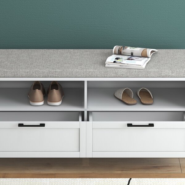 HOMCOM Entryway Bench: Padded Seating with Storage Drawers, Hallway Organiser, Beige Aosom UK