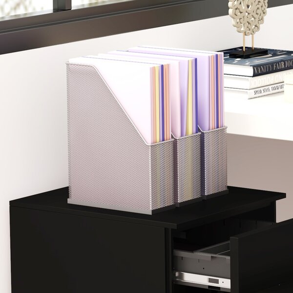 Vinsetto 3-Drawer Vertical Filing Cabinet w/ Lock & Pencil Tray, Steel Mobile File Cabinet w/ Adjustable Hanging Bar for A4, Legal Size Aosom UK