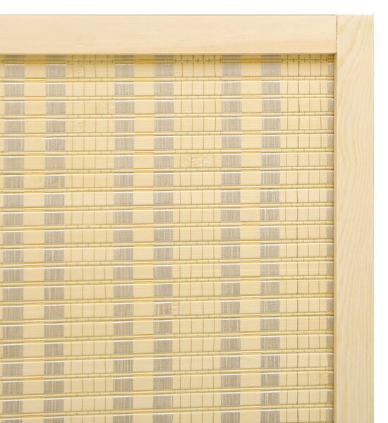 HOMCOM 4 Panel Folding Room Divider Screen, Wall Panel Privacy Furniture, Freestanding Paravent Partition Separator for Bedroom, 180 x 180cm, Natural