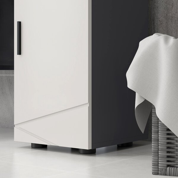 Kleankin Slender Bathroom Cabinet: Compact Storage with Drawer, Door & Adjustable Shelf, Soft-Close Mechanism, Grey Hue Aosom UK