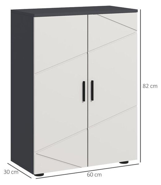 Kleankin Bathroom Storage Cabinet, Compact 2-Door Cupboard with Adjustable Shelves & Soft Close, Grey Aosom UK