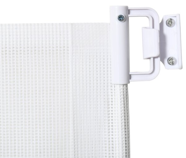 PawHut Retractable Stair Gate, 115 x 82.5 cm, White, Dog Pet Barrier for Doorway, Stair, Hallway Aosom UK