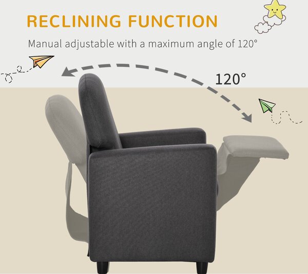 HOMCOM Children's 2-in-1 Sofa and Armchair with Footrest, Soft Seating for Playroom and Bedroom, Cat Scratch Resistant, Grey Aosom UK