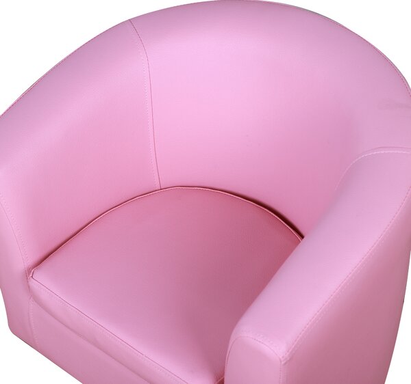 HOMCOM Children's Mini Sofa with Footstool, Thick Padding, Anti-slip Feet, 30 x 28 x 21cm, Pink Aosom UK