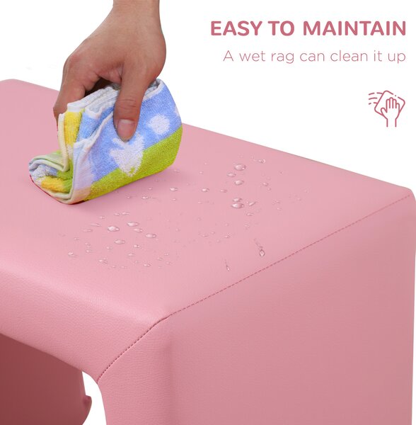 HOMCOM 2 In 1 Toddler Sofa Chair, 48 x 44 x 41 cm, for Game Relax Playroom, Pink Aosom UK
