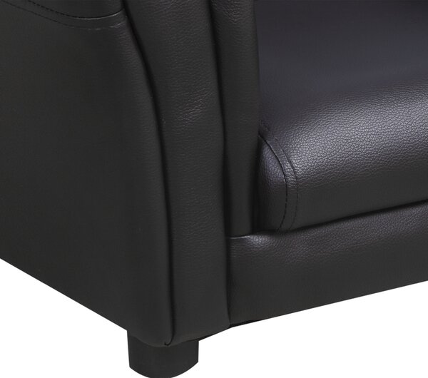 HOMCOM Toddler Chair Single Seater Kids Sofa Set, 54 x 42 x 41cm, Kids Sofa with Stool, Black Aosom UK