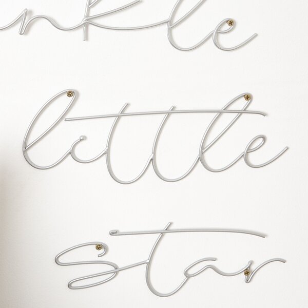 Twinkle Twinkle Metal Wire Words Wall Art