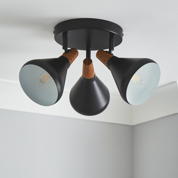 Elements Wolston 3 Light Semi Flush Spotlight