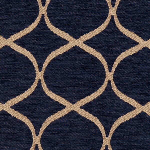 Chenille Ogee Navy Roman Blind