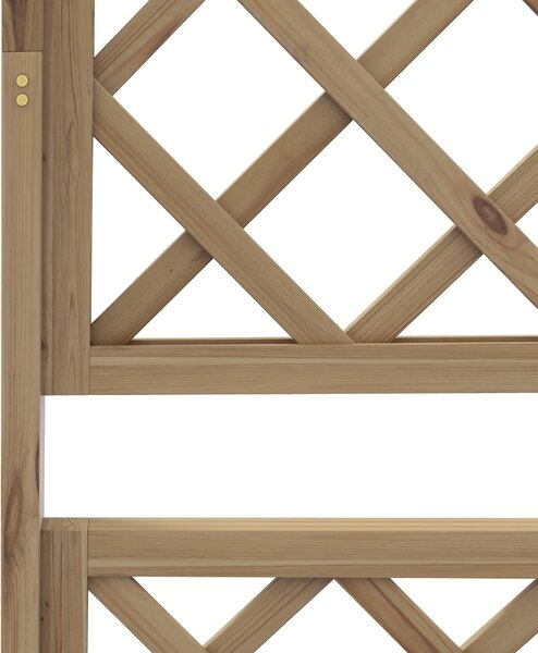 Outsunny Wooden Planter Box with Decorative Trellis, Raised Garden Bed for Climbing Plants, Natural Tone Aosom UK