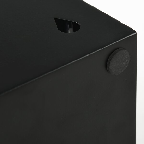 HOMCOM Square Umbrella Stand Freestanding for Hallway with 4 Hooks, Drip Tray, Metal Construction, Dark Grey Aosom UK