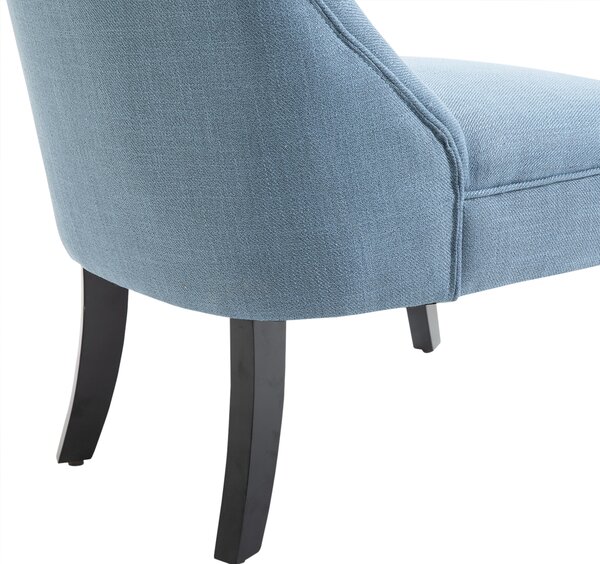 HOMCOM Fabric Single Sofa Dining Chair Tub Chair Upholstered W/ Pillow Solid Wood Leg Home Living Room Furniture Set of 2 Blue