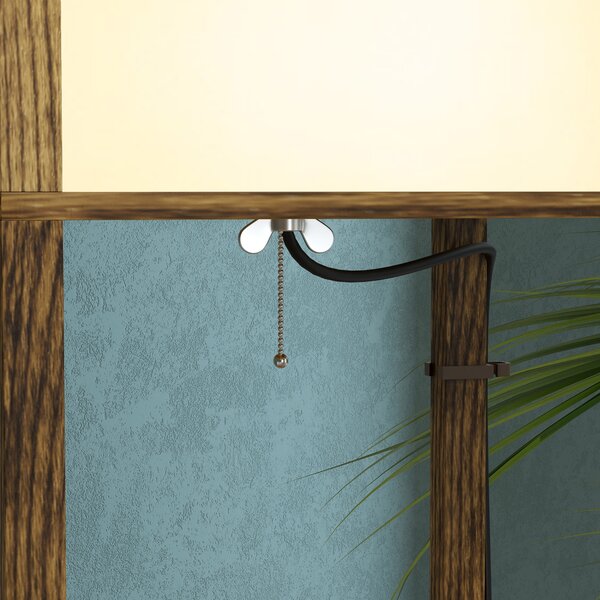 HOMCOM Modern Shelf Floor Lamp with Dual Ambient Light, Standing Lamp Living Room, Bedroom, 156cm, Brown Aosom UK