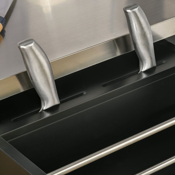 HOMCOM Kitchen Island, MDF, Stainless Steel Top-Black Aosom UK