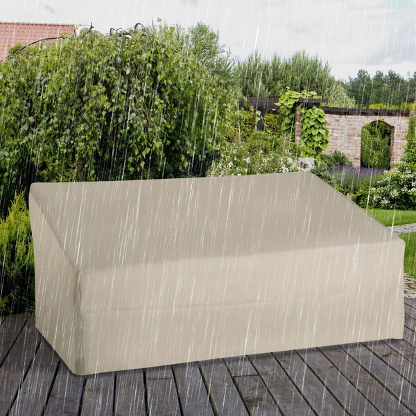 Outsunny Sofa Cover: Waterproof 600D Oxford Cloth, Large Patio Furniture Protector, Beige, 218x111x63-101cm Aosom UK