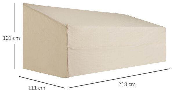 Outsunny Sofa Cover: Waterproof 600D Oxford Cloth, Large Patio Furniture Protector, Beige, 218x111x63-101cm Aosom UK