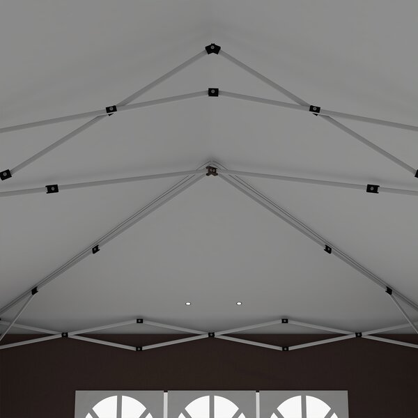 Outsunny 3 x 6m Sturdy Pop Up Gazebo with Sides, Metal Frame Party Tent with Carry Bag, Height Adjustable for Garden, Brown Aosom UK