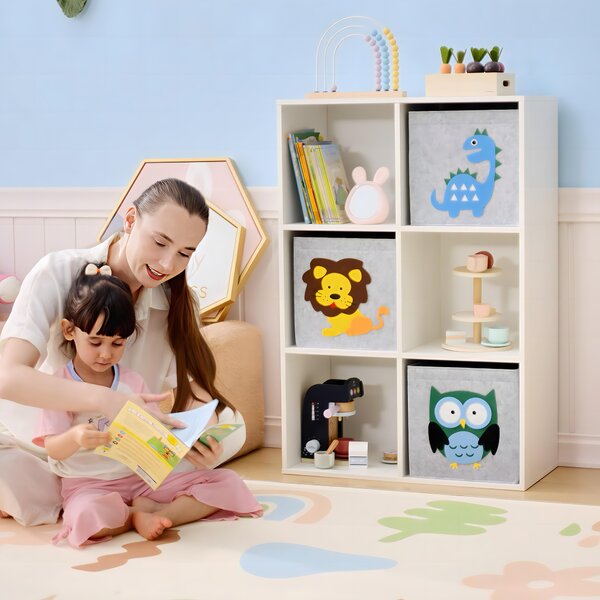 ZONEKIZ Kids' Storage Unit: 3 Fabric Drawers, Sturdy Frame, 61.8 x 29.9 x 91.5 cm, Pristine White Aosom UK
