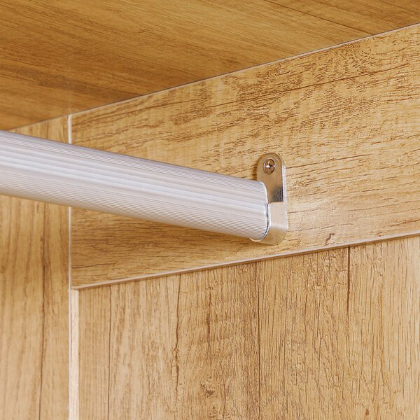 HOMCOM 2 Door Wardrobe, Modern Wardrobe with 2 Drawer and Hanging Rail for Bedroom, Natural Aosom UK